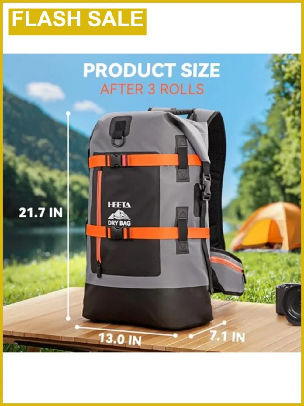 40L Waterproof Dry Bag Backpack 500D PVC Roll Top Heavy Duty Boating